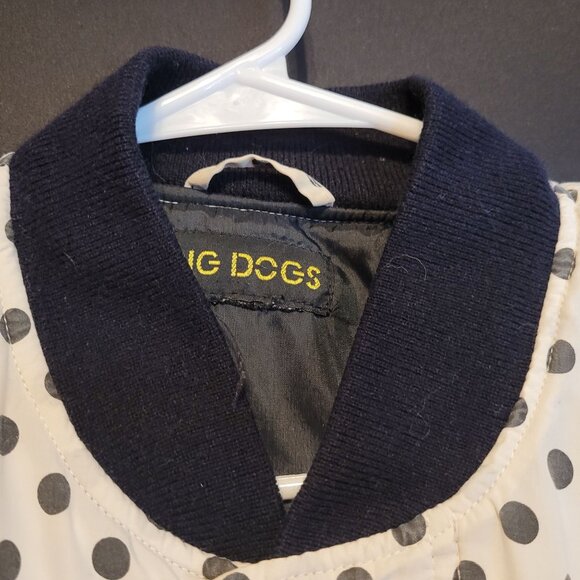Big Dogs Polka Dot Puffer Coat Dog Logo Print Zip Pockets Adult M/L 90s Retro - Picture 6 of 12